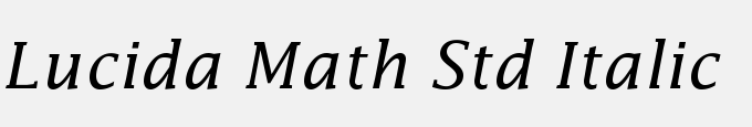 Lucida Math Std Italic